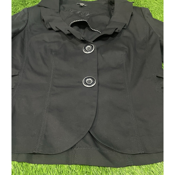 Vex Collection Women's Two-Button 90's Blazer Black Stretch Lightweight 42 - Picture 2 of 9